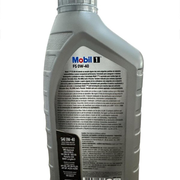 Óleo Lubrificante 0w40 Mobil 1 FS 100% Sintético C40 GT
